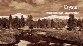  Presentation with yosemite - Audience pleasing slide set consisting of creek and snow mountain backdrop and a coral colored foreground