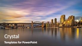  Presentation with british columbia canada - Cool new PPT theme with false creek at sunset vancouver backdrop and a tawny brown colored foreground