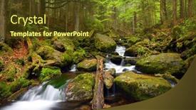  Presentation with forest stream - Colorful PPT theme enhanced with creek-cerny-potok backdrop and a tawny brown colored foreground