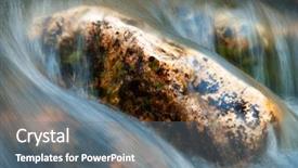  Presentation with stream - Presentation design enhanced with creek flowing over rocks background and a gray colored foreground