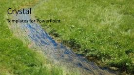  Presentation with river or creek - Beautiful slide set featuring creek in a grassy area backdrop and a  colored foreground
