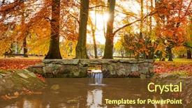  Presentation with poland - Presentation theme consisting of creek in the autumnal park background and a tawny brown colored foreground