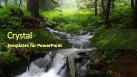  Presentation with woods - Audience pleasing slide set consisting of creek in the woods backdrop and a tawny brown colored foreground