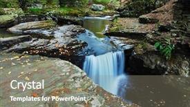  Presentation with woods - PPT layouts with creek in woods with rocks and foliage background and a gray colored foreground