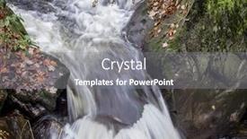  Presentation with water - Beautiful slide deck featuring creek-with-running-water backdrop and a gray colored foreground