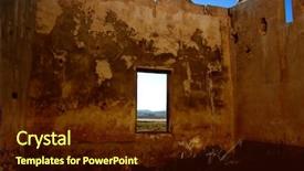  Presentation with industry - Colorful PPT theme enhanced with creep concrete - abandoned factory rural spanish industry backdrop and a  colored foreground