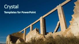  Presentation with opioid painkillers crisis and drug - PPT theme with creep concrete - crisis abandoned factory - perspective background and a  colored foreground