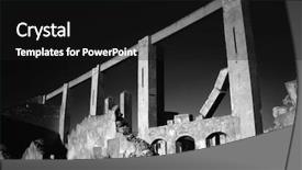  Presentation with crisis management airline industry - Theme with creep concrete - industrial crisis - abandoned factory background and a black colored foreground