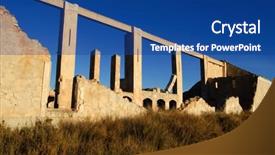  Presentation with crisis management airline industry - Slides having creep concrete - industry crisis - abandoned factory background and a  colored foreground