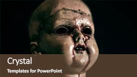  Presentation with creepy - PPT theme having creepy bloody doll background and a tawny brown colored foreground