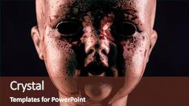  Presentation with creepy - Audience pleasing slide set consisting of creepy bloody doll backdrop and a tawny brown colored foreground