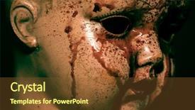  Presentation with creepy - Amazing presentation design having creepy bloody doll backdrop and a tawny brown colored foreground