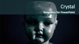  Presentation with creepy - Amazing presentation theme having creepy doll in the dark backdrop and a ocean colored foreground