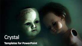  Presentation with dirty water - Beautiful PPT layouts featuring creepy dolls in dark dirty backdrop and a black colored foreground