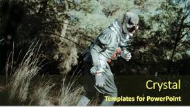  Presentation with red banner - PPT theme consisting of creepy-evil-clown-wearing background and a wine colored foreground