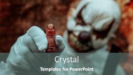  Presentation with white house - Theme having creepy-evil-clown-wearing background and a gray colored foreground