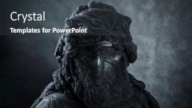  Presentation with creepy - Presentation design enhanced with creepy-figure-on-dark-misty background and a dark gray colored foreground