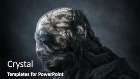  Presentation with creepy - Slide deck with creepy-figure-on-dark-misty background and a wine colored foreground