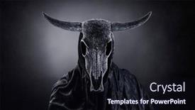  Presentation with creepy - Presentation enhanced with creepy-figure-with-animal-skull background and a wine colored foreground