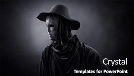  Presentation with misty - Presentation theme having creepy-figure-with-old-hat background and a black colored foreground
