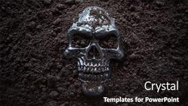  Presentation with creepy - Slide deck having creepy-human-skull-in-black background and a wine colored foreground