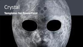  Presentation with creepy - Presentation featuring creepy-mask-isolated-on-black background and a gray colored foreground