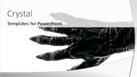  Presentation with creepy - Presentation theme having creepy-monster-hand-isolated background and a white colored foreground