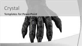  Presentation with creepy - Cool new theme with creepy-monster-hand-isolated backdrop and a light gray colored foreground