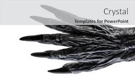  Presentation with creepy - Presentation theme featuring creepy-monster-hand-isolated background and a light gray colored foreground
