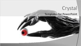  Presentation with creepy - Presentation design consisting of creepy-monster-hand-with-red background and a  colored foreground