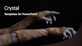  Presentation with creepy - Presentation with creepy mummy stretching hands wrapped background and a black colored foreground