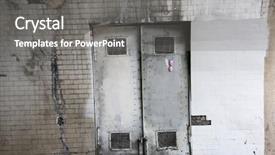  Presentation with creepy - Slide deck with creepy old metal doors doors background and a gray colored foreground