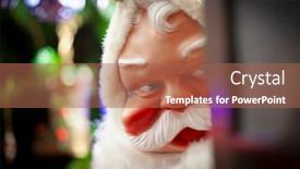  Presentation with vintage christmas - Cool new PPT layouts with creepy-santa-is-watching backdrop and a red colored foreground