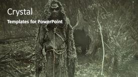  Presentation with creepy forest - Slide set having creepy-scarecrow-with-a-canvas background and a dark gray colored foreground