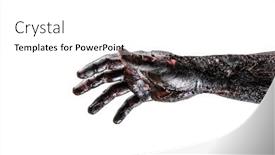  Presentation with creepy - Audience pleasing slide deck consisting of creepy-zombie-hand-isolated backdrop and a white colored foreground