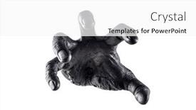  Presentation with creepy - Colorful presentation design enhanced with creepy-zombie-hand-isolated backdrop and a white colored foreground