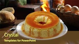  Presentation with pudding - Beautiful presentation design featuring creme - pudding with milk and eggs backdrop and a tawny brown colored foreground