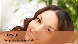  Presentation with anti age - PPT theme enhanced with creme anti age - beauty and eco cosmetology concept background and a coral colored foreground