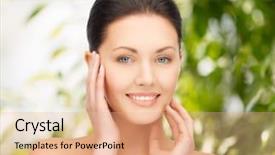  Presentation with anti age - Cool new theme with creme anti age - beauty and eco cosmetology concept backdrop and a coral colored foreground