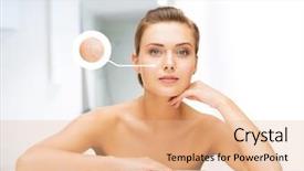  Presentation with anti age - Presentation theme enhanced with creme anti age - beauty and skin care concept background and a coral colored foreground