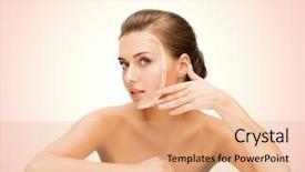  Presentation with anti age - Colorful PPT theme enhanced with creme anti age - beauty and skin care concept backdrop and a coral colored foreground