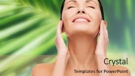  Presentation with anti age - Audience pleasing slide set consisting of creme anti age - health spa and beauty concept backdrop and a coral colored foreground