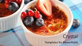  Presentation with burnt - PPT theme having french restaurant - creme brulee cream brulee burnt background and a coral colored foreground