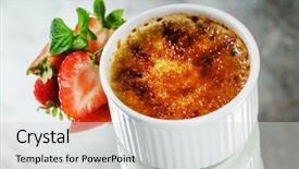  Presentation with burnt - Theme consisting of creme brulee cream brulee burnt background and a  colored foreground