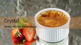  Presentation with burnt - Beautiful PPT theme featuring creme brulee cream brulee burnt backdrop and a  colored foreground