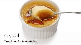  Presentation with burnt - PPT theme enhanced with creme brulee cream brulee burnt background and a white colored foreground