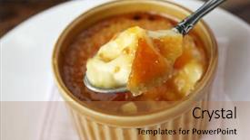  Presentation with burnt - PPT theme with creme brulee cream brulee burnt background and a gold colored foreground