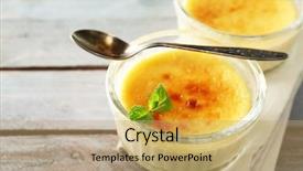  Presentation with napkin - Slide set enhanced with creme brulee dessert on napkin background and a  colored foreground