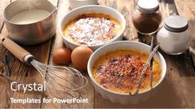  Presentation with creme caramel dessert - PPT layouts consisting of creme-brulee-dessert-with-caramel background and a red colored foreground