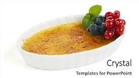  Presentation with bowl - Colorful slides enhanced with creme brulee in oval bowl backdrop and a  colored foreground